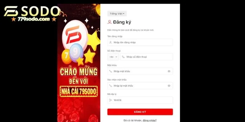 Hướng dẫn cách đăng ký tài khoản cá cược của game 79sodo